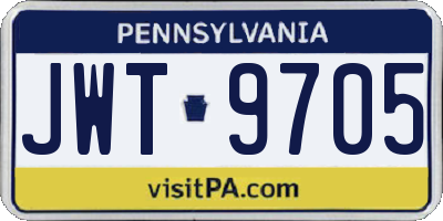 PA license plate JWT9705