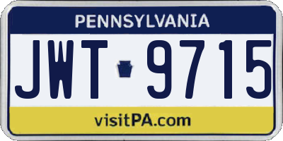 PA license plate JWT9715