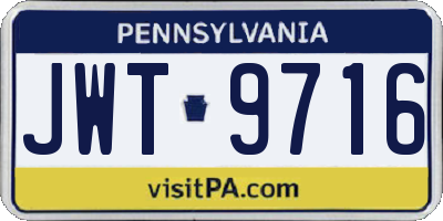 PA license plate JWT9716