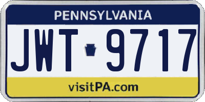 PA license plate JWT9717