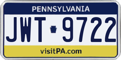 PA license plate JWT9722