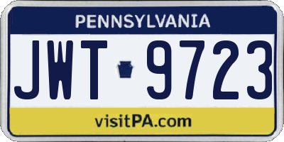 PA license plate JWT9723