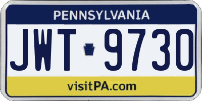 PA license plate JWT9730