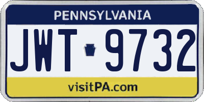 PA license plate JWT9732
