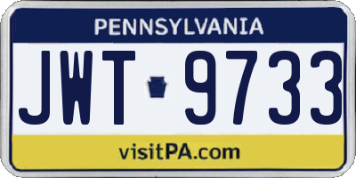 PA license plate JWT9733