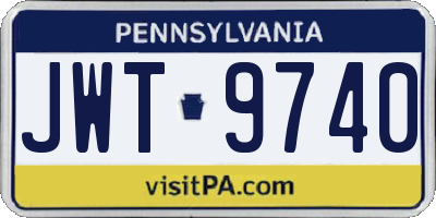 PA license plate JWT9740