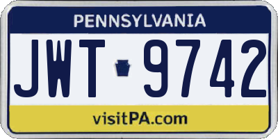 PA license plate JWT9742