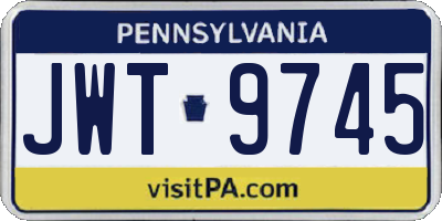 PA license plate JWT9745