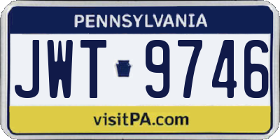 PA license plate JWT9746
