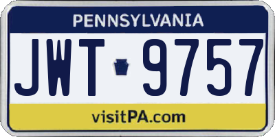 PA license plate JWT9757