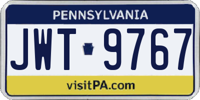 PA license plate JWT9767