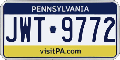 PA license plate JWT9772