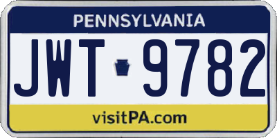 PA license plate JWT9782