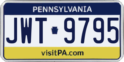 PA license plate JWT9795