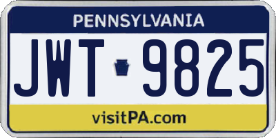 PA license plate JWT9825