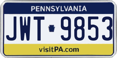 PA license plate JWT9853