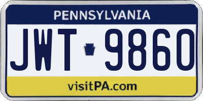 PA license plate JWT9860