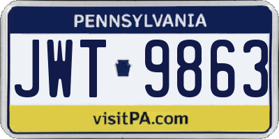 PA license plate JWT9863