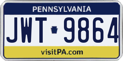PA license plate JWT9864