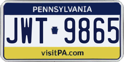 PA license plate JWT9865