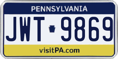 PA license plate JWT9869
