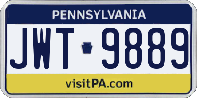 PA license plate JWT9889