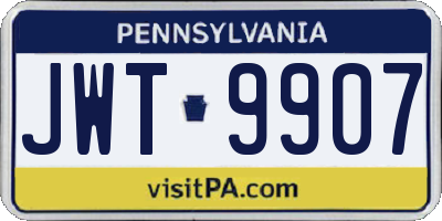 PA license plate JWT9907