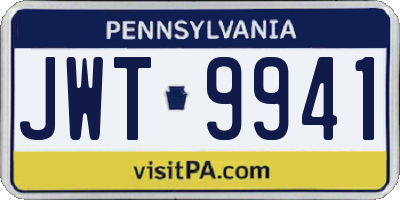 PA license plate JWT9941