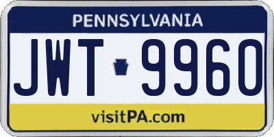 PA license plate JWT9960