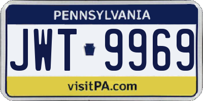 PA license plate JWT9969