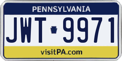 PA license plate JWT9971