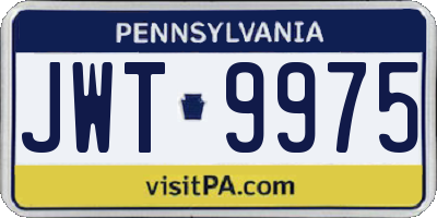 PA license plate JWT9975