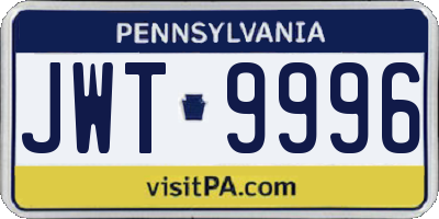 PA license plate JWT9996