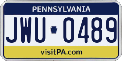 PA license plate JWU0489