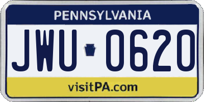 PA license plate JWU0620