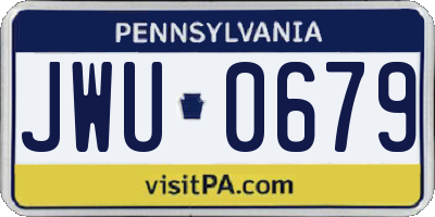 PA license plate JWU0679