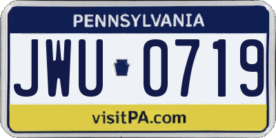 PA license plate JWU0719