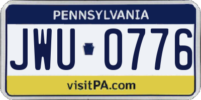 PA license plate JWU0776