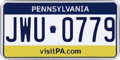 PA license plate JWU0779