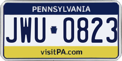 PA license plate JWU0823