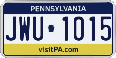 PA license plate JWU1015