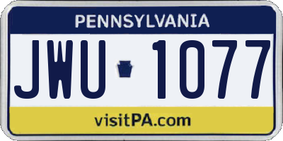 PA license plate JWU1077