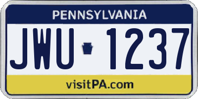 PA license plate JWU1237