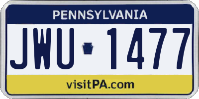 PA license plate JWU1477