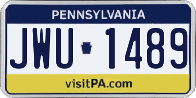 PA license plate JWU1489