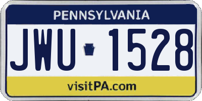 PA license plate JWU1528