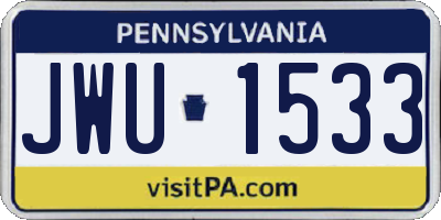 PA license plate JWU1533