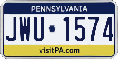 PA license plate JWU1574