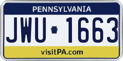 PA license plate JWU1663