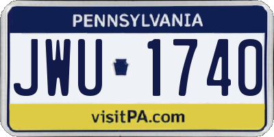 PA license plate JWU1740